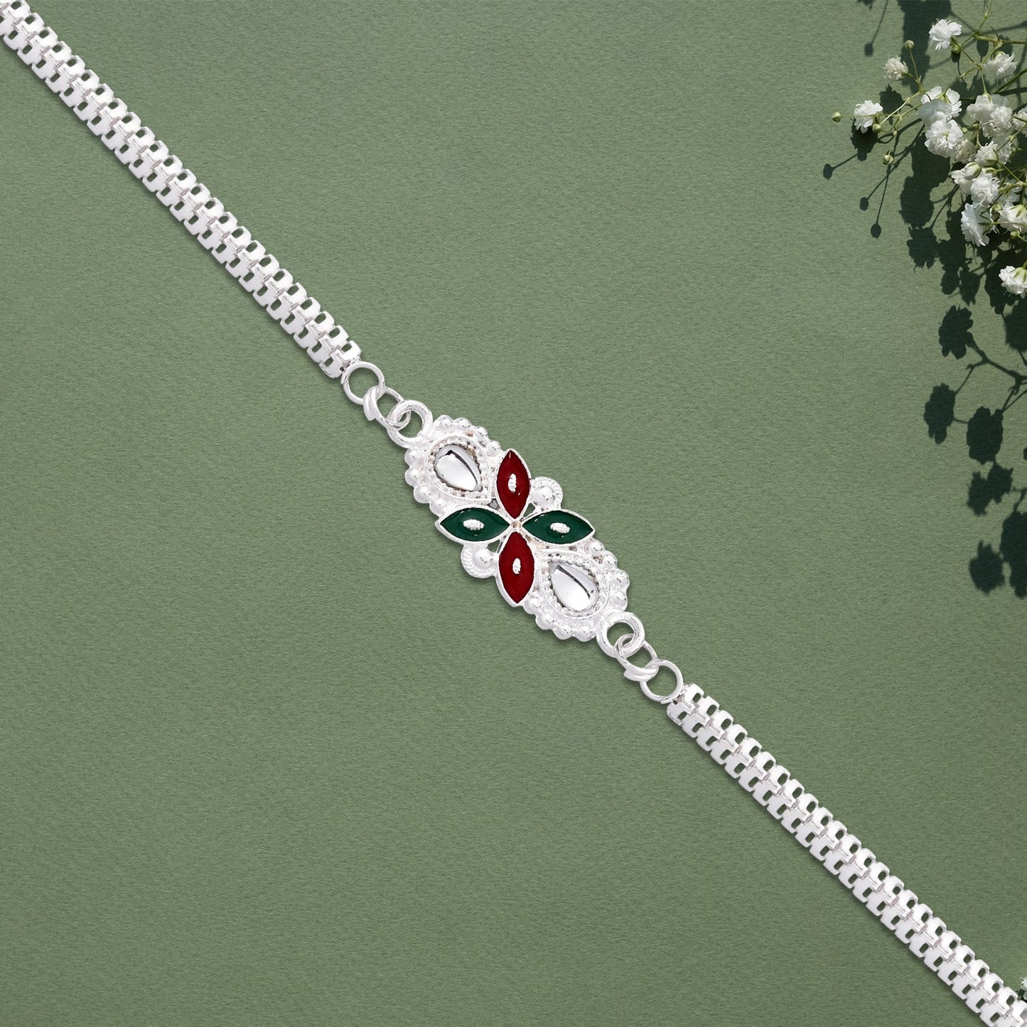 Stylish Silver Chain Rakhi