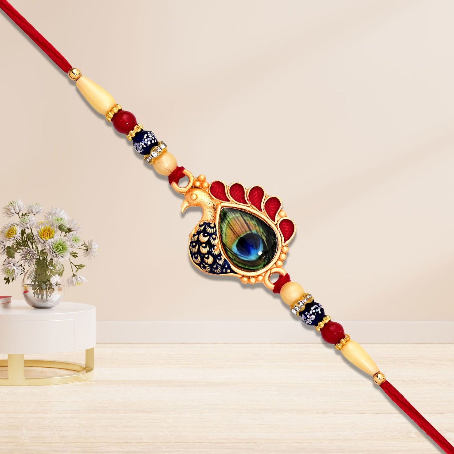 Peacock feathers rakhi