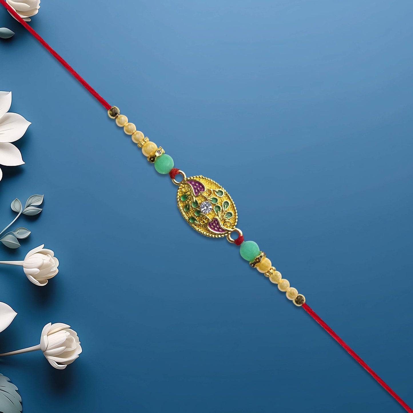 Elegant Oval Motif Rakhi