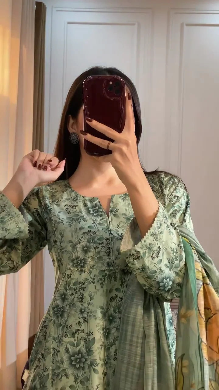 Green Kurti Pair for Women | Stylish Kurti with Matching Bottom | Soft Comfortable Fabric | Perfect for Festive Wear, Office Wear & Casual Ethnic Outfits | Ready-to-Wear Traditional Set