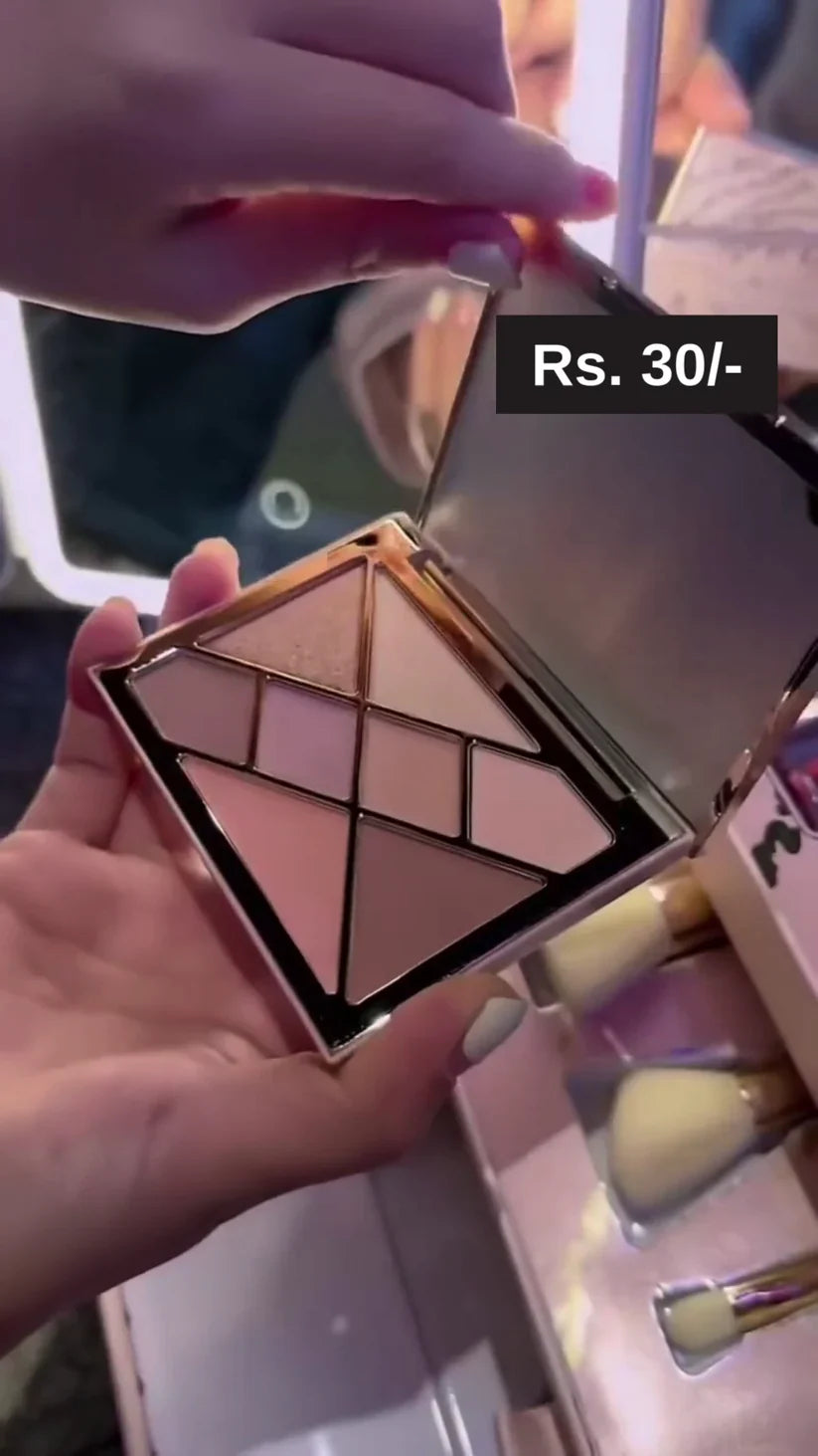 Stylish Portable Makeup Organizer Box with Foldable Mirror, Lipsticks, Brushes, and Eyeshadows for Everyday Glam