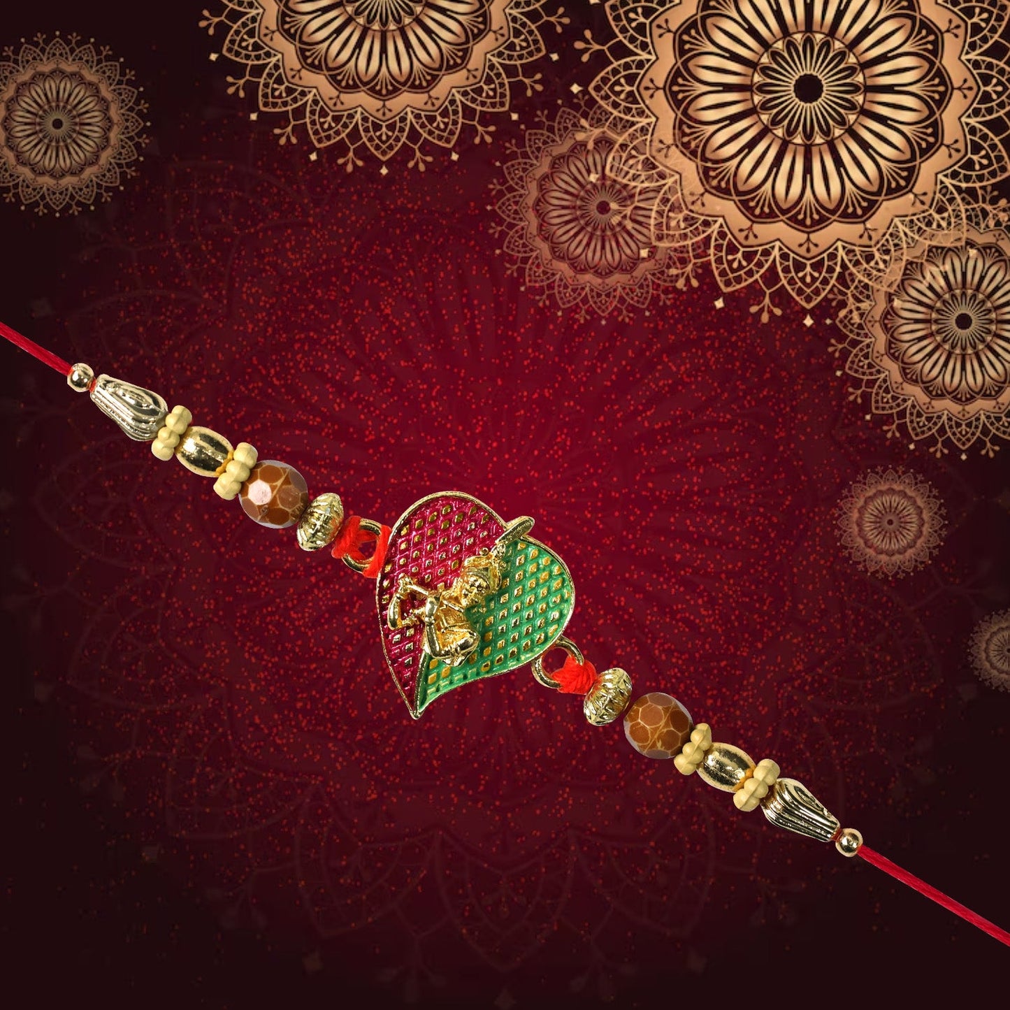 Krishna Playing Basoori Design Rakhi