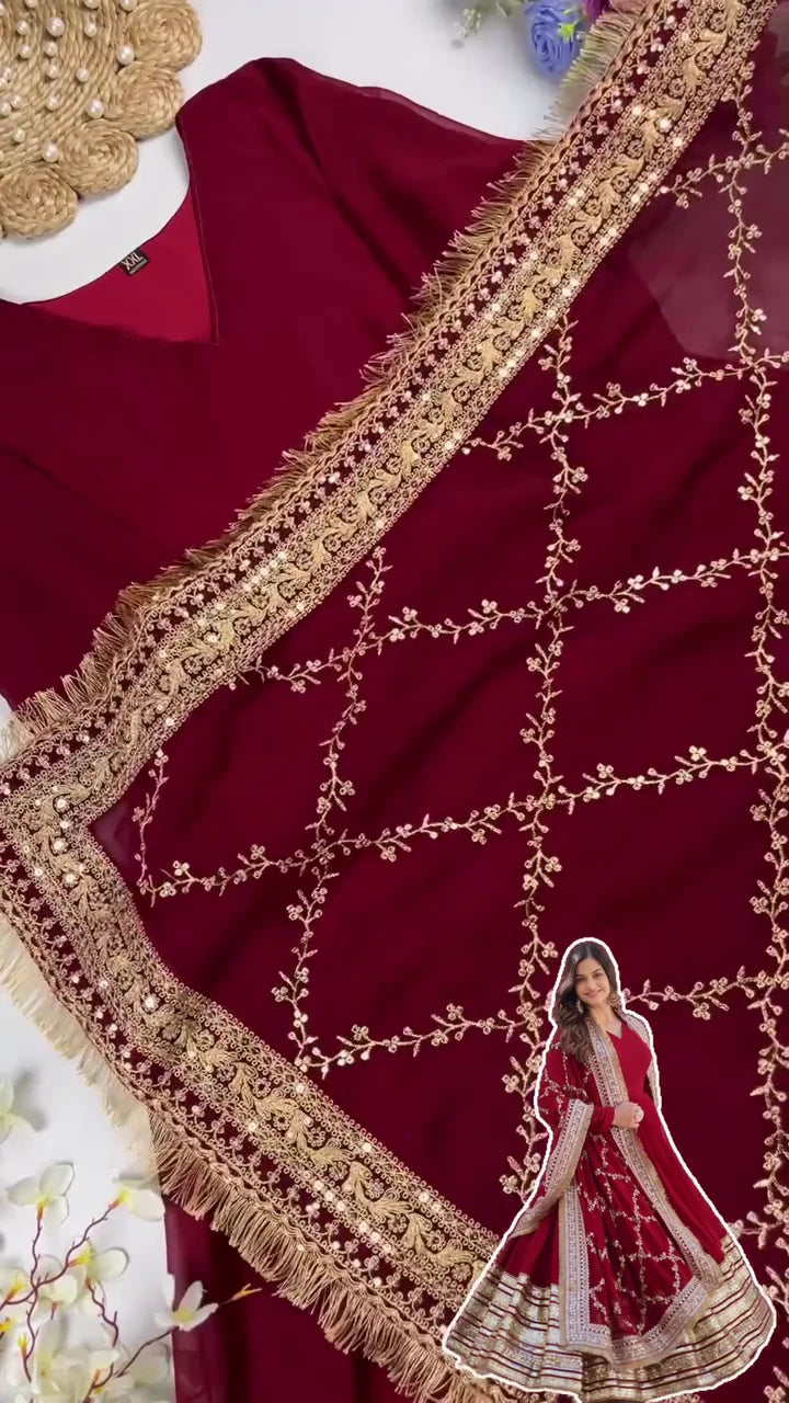 Maroon Anarkali: A Rich Blend of Royal Elegance, Flattering Flare, and Timeless Ethnic Beauty