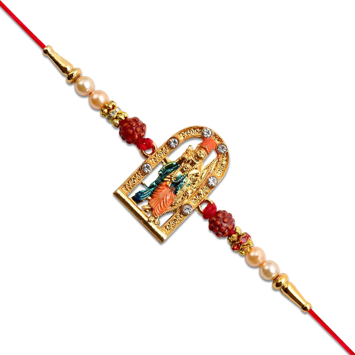Ram Darbar Rakhi with Rudraksha & Decorative Frame