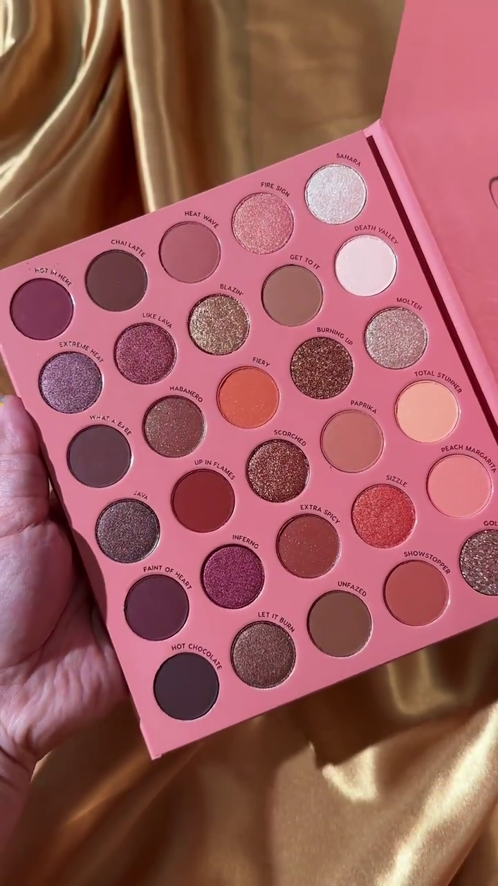 Vibrant Warm Toned Eyeshadow Palette with Bold Shimmers and Matte Shades for Stunning Eye Makeup Looks