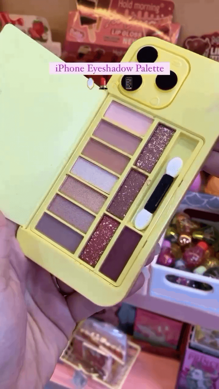 iPhone-Inspired Eyeshadow Palette with 12 Gorgeous Shades in a Cute Yellow Case