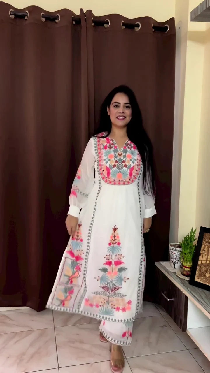 Elegant White Anarkali Dress – A Timeless Statement of Grace, Purity, and Sophistication