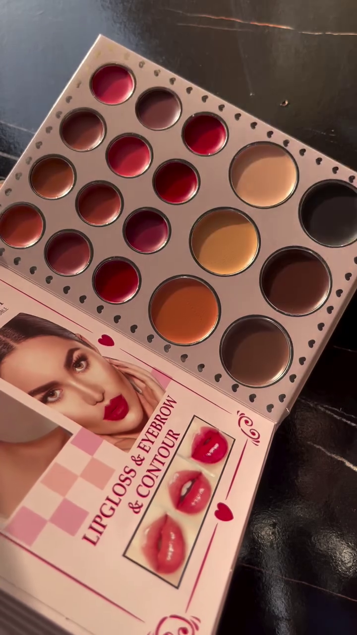 Mocallure 5-in-1 Palette Makeup Notebook – Multi-Layered All-in-One Beauty Kit with Eyeshadows, Highlighters, Lip Gloss, Eyebrow and Contour Creams – Compact Travel-Friendly Gift Set for Girls and Women