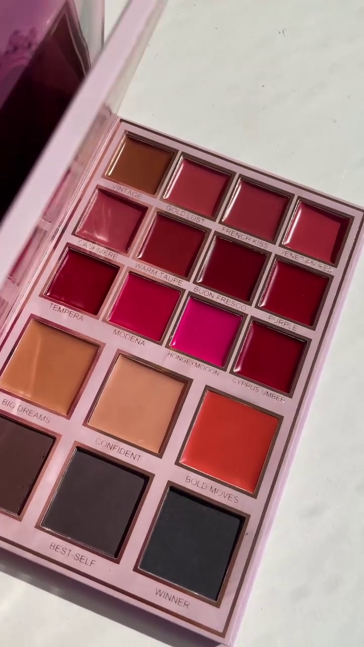 All-in-One Makeup Book – Premium Multi-Layer Cosmetic Palette with 48 Eyeshadows, 6 Highlighters, 18 Lip Shades & Face Bases in Romantic Pink Packaging – Perfect for Gifting & Everyday Glam