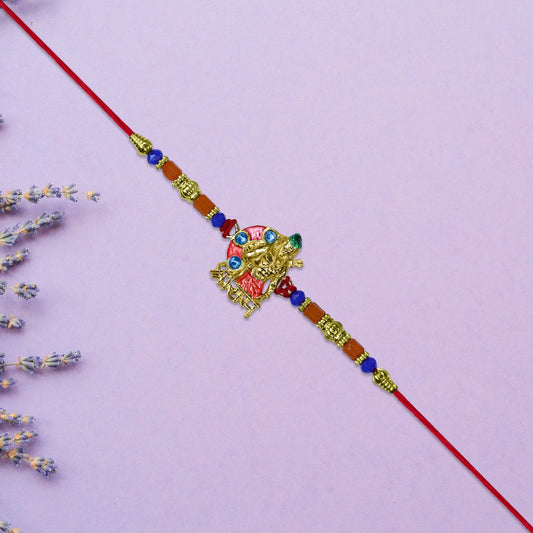 Lord Jagannath Rakhi with Multicolor Beads
