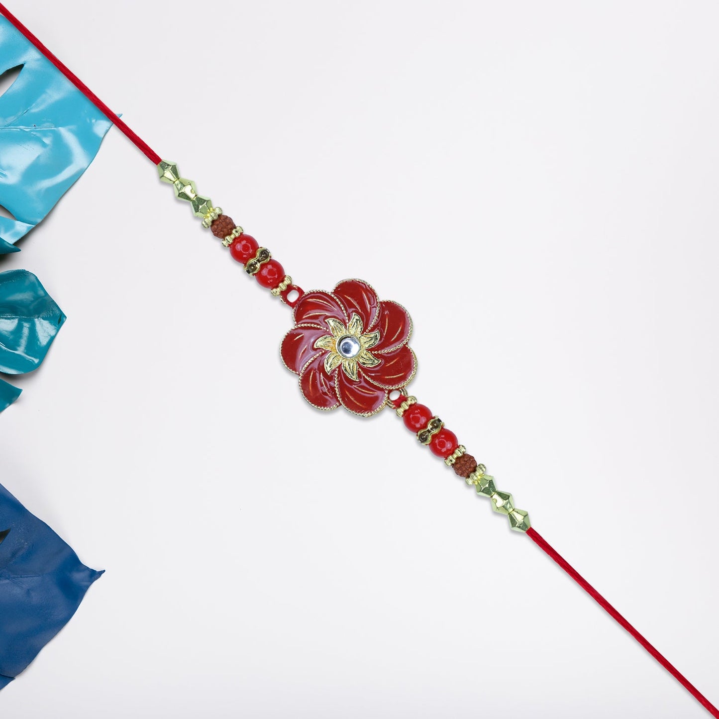 Red Floral Designer Rakhi