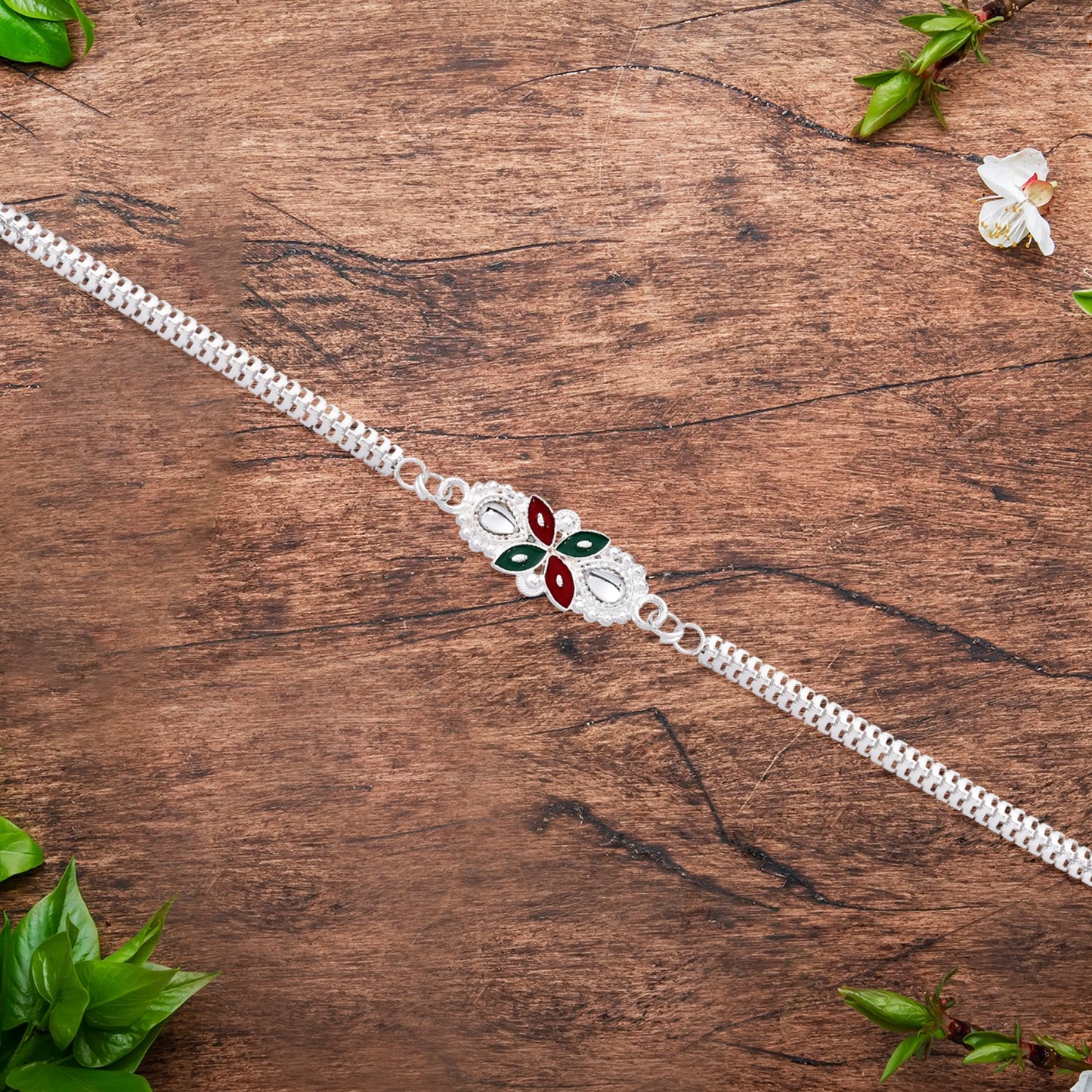 Stylish Silver Chain Rakhi