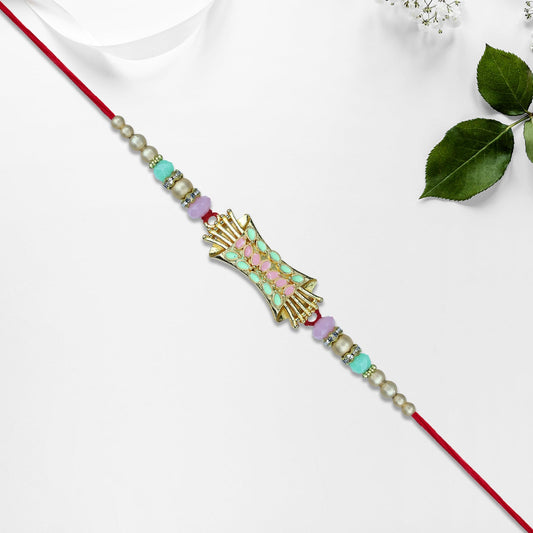 Elegant Mint & Pink Rakhi