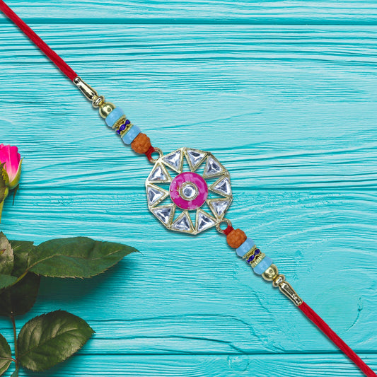 Pink & Silver Designer Rakhi