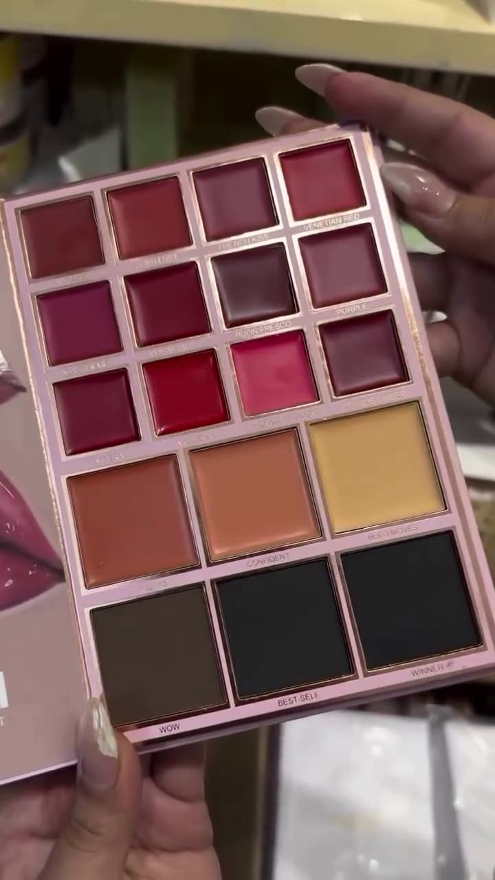 All-in-One Pro Glam Makeup Palette Set – 54 Shades Including Bold Cream Lip Colors, Radiant Highlighters & Richly Pigmented Eyeshadows with Matte, Shimmer & Glitter Finishes – Ultimate Beauty Kit for Face & Eyes