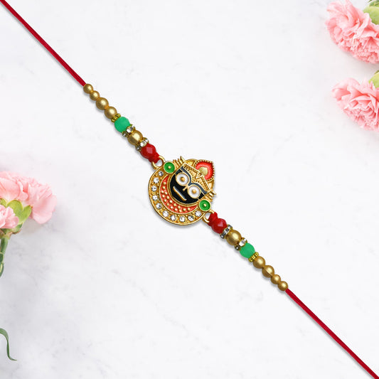 Beaded Rakhi with Lord Jagannath Charm