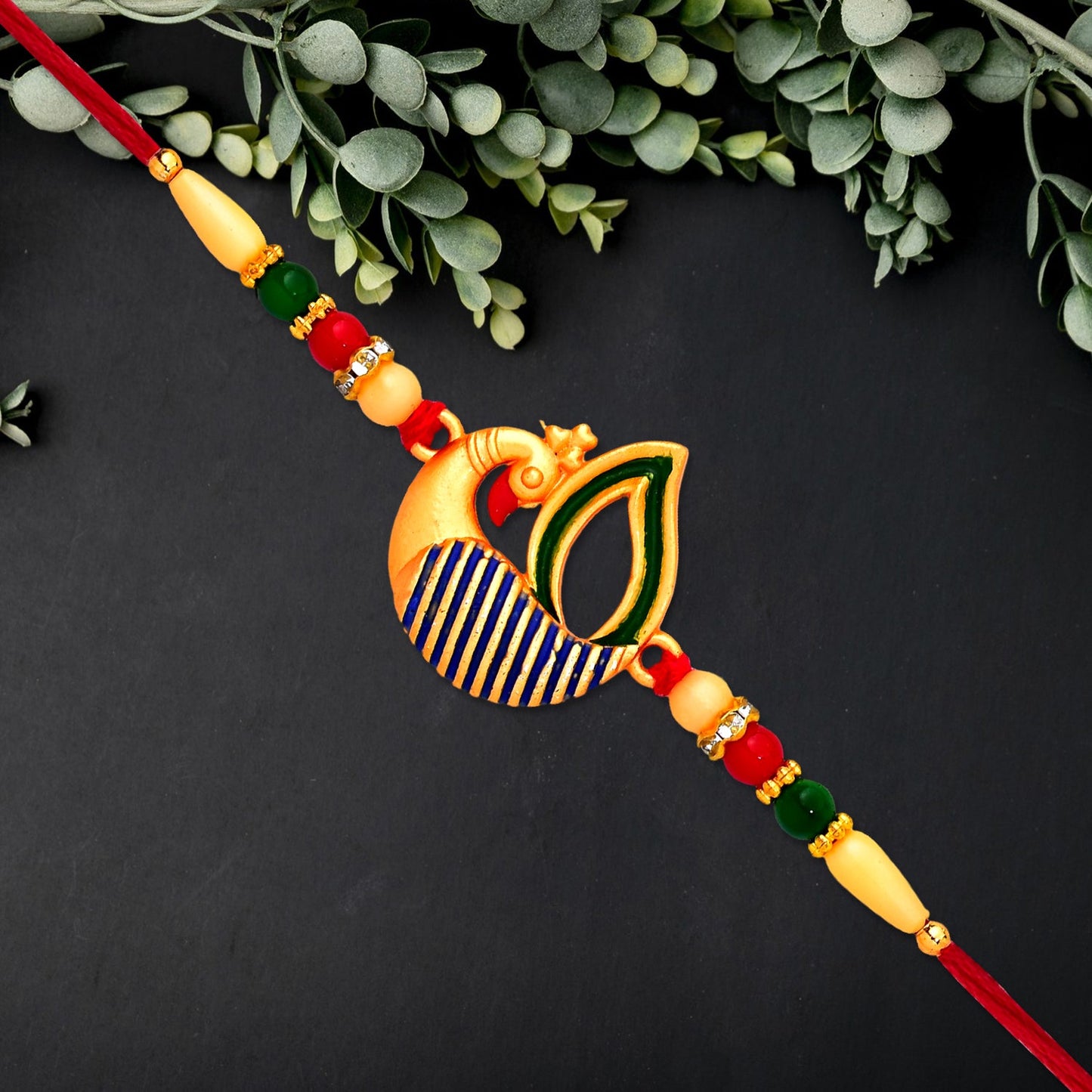 Beautiful Peacock Feather Rakhi