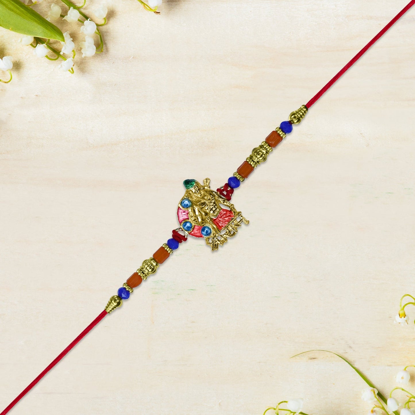 Lord Jagannath Rakhi with Multicolor Beads