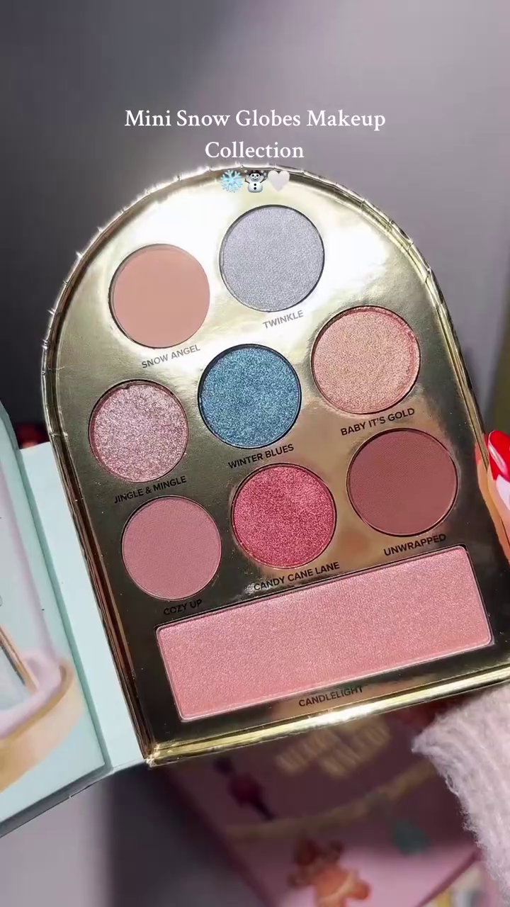 Mini Snow Globes Makeup Collection – Whimsical Winter-Themed Eyeshadow & Blush Palettes Featuring Festive Shades Like Sleigh Bells, Candy Cane Lane, Winter Blues & More in Charming Holiday Packaging