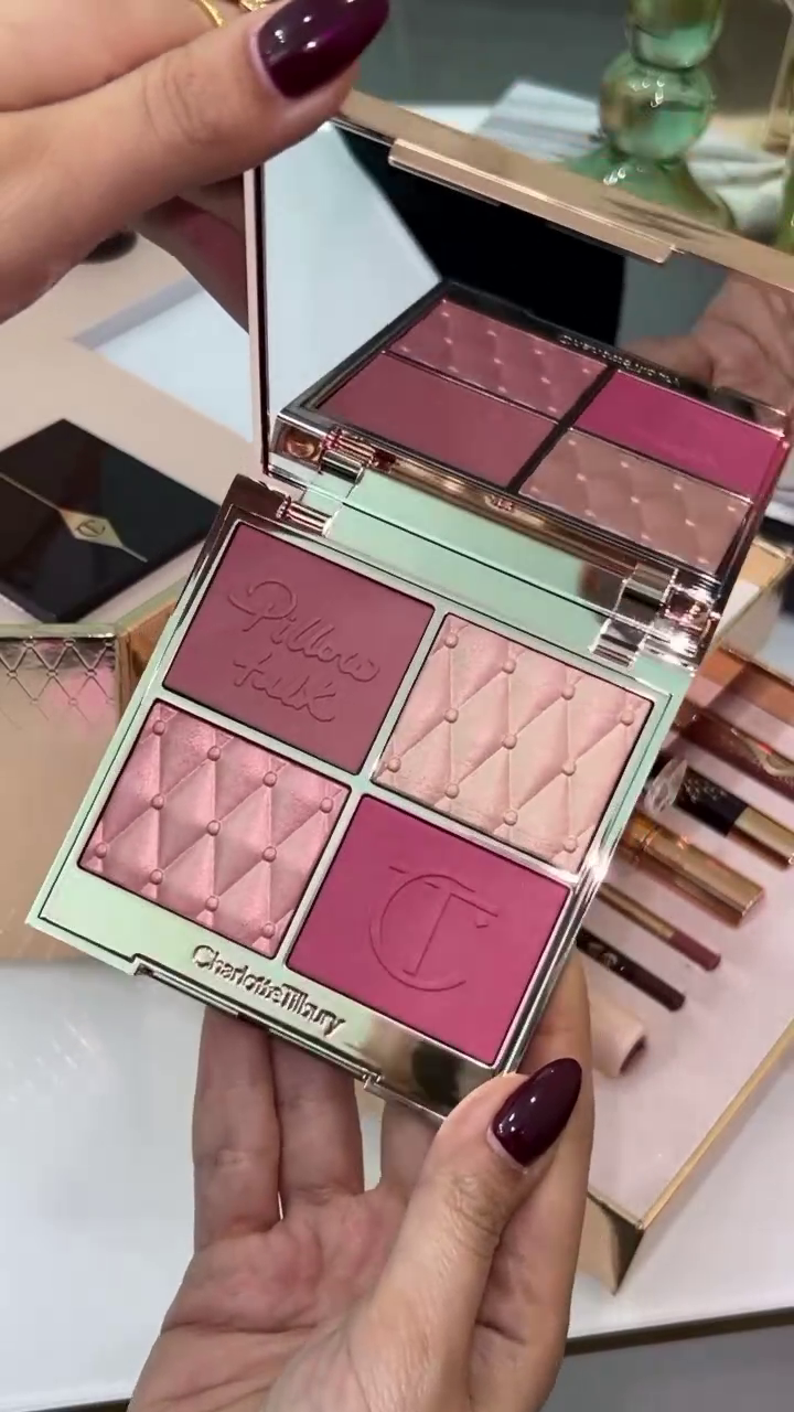 Luxury Beauty Gift Set – Complete Pillow Talk Collection Featuring Lipstick, Eye & Lip Liners, Eyeshadow, Mascara, and Glow Palette in Iconic Rose Gold Packaging