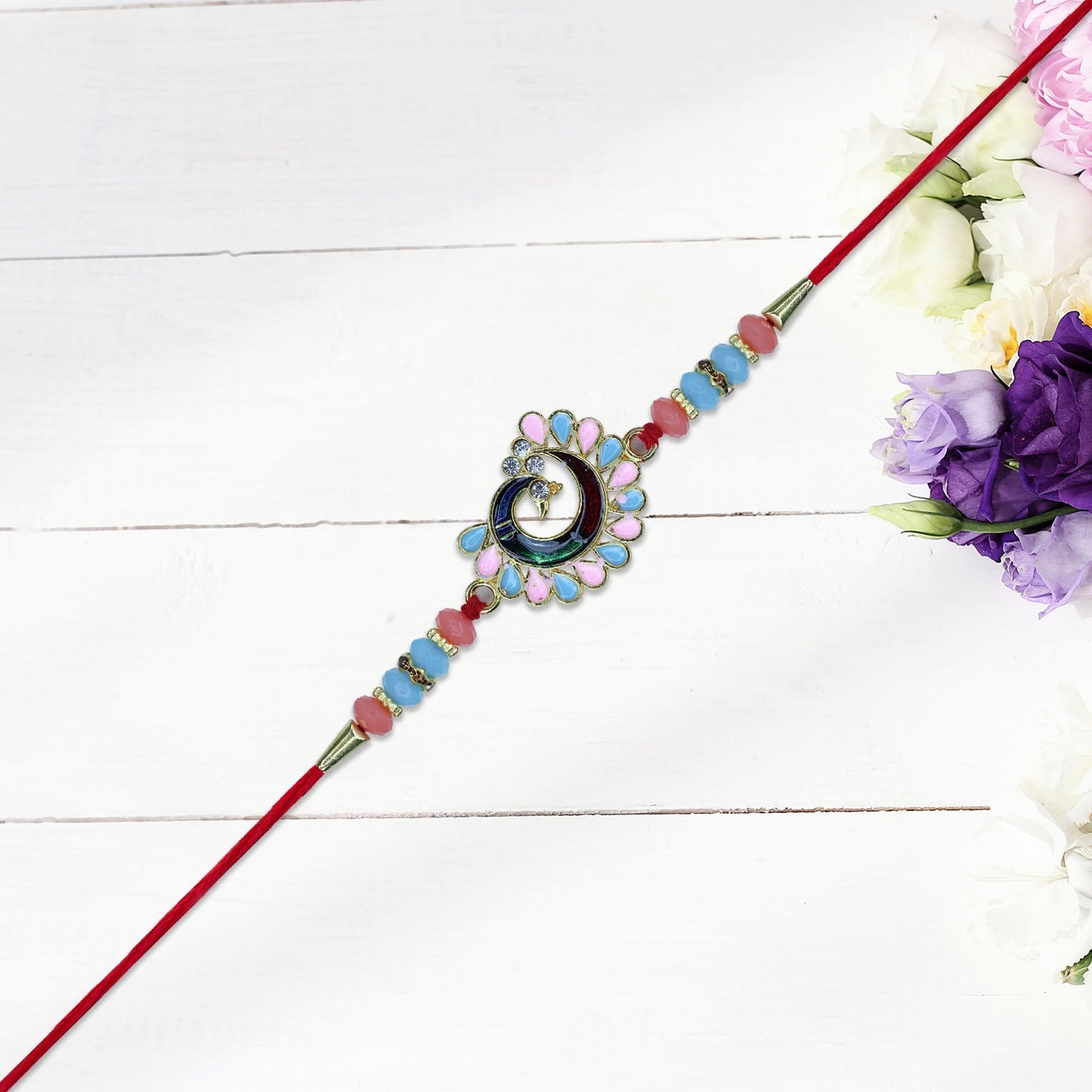 Stylish Circular Peacock Rakhi