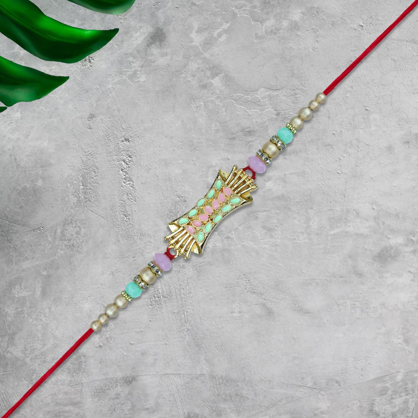 Elegant Mint & Pink Rakhi