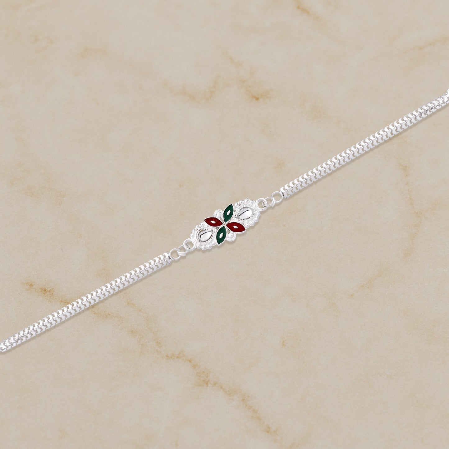 Stylish Silver Chain Rakhi