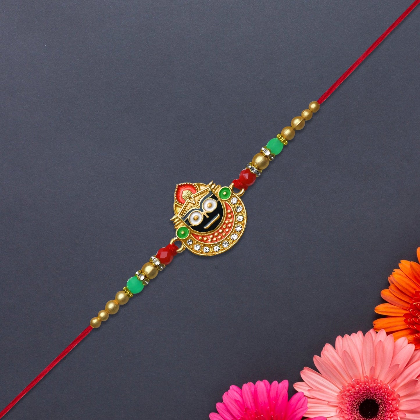 Beaded Rakhi with Lord Jagannath Charm