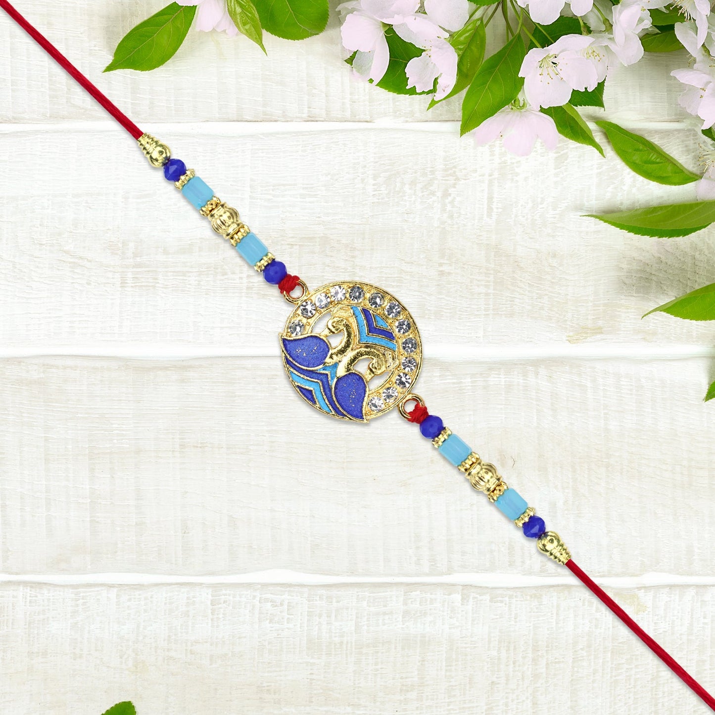 Blue Peacock Feather Rakhi
