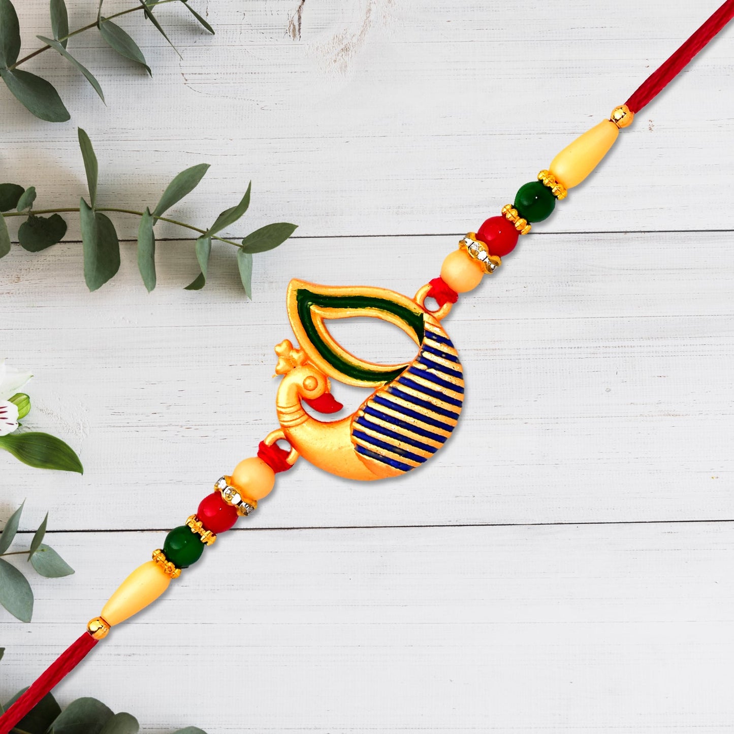 Beautiful Peacock Feather Rakhi