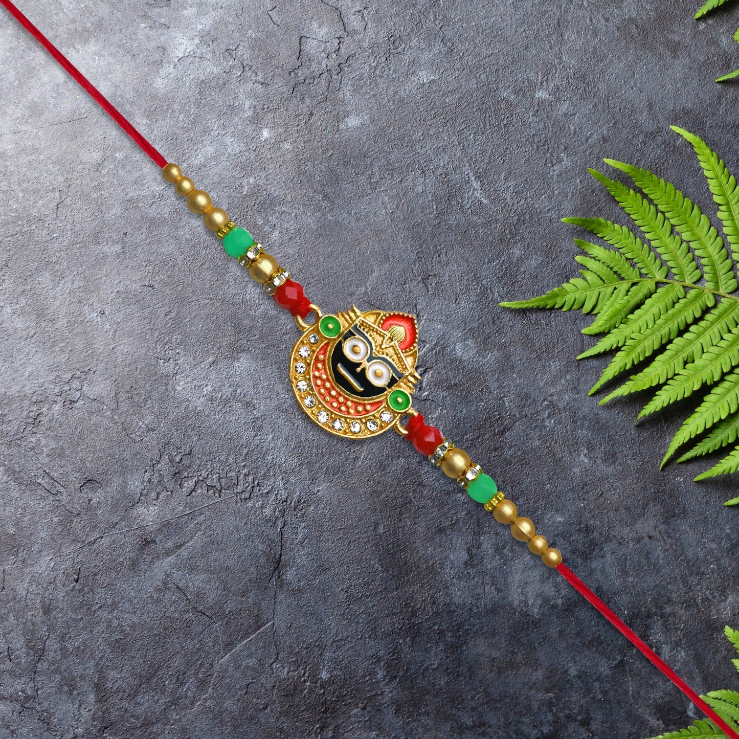 Beaded Rakhi with Lord Jagannath Charm