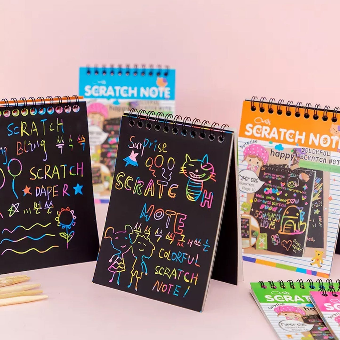 Crafts Rainbow Art Scratch Paper Book (10 Pages, Pack of 1)