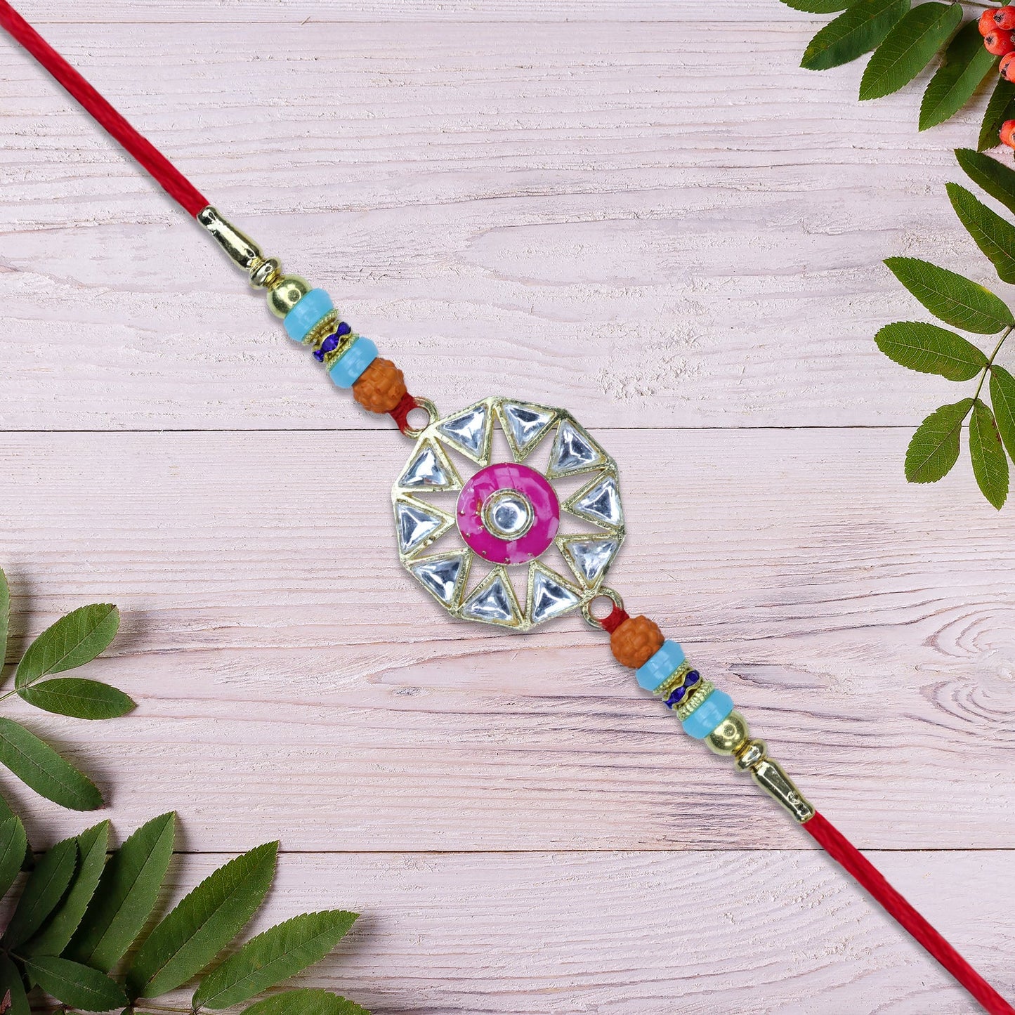 Pink & Silver Designer Rakhi