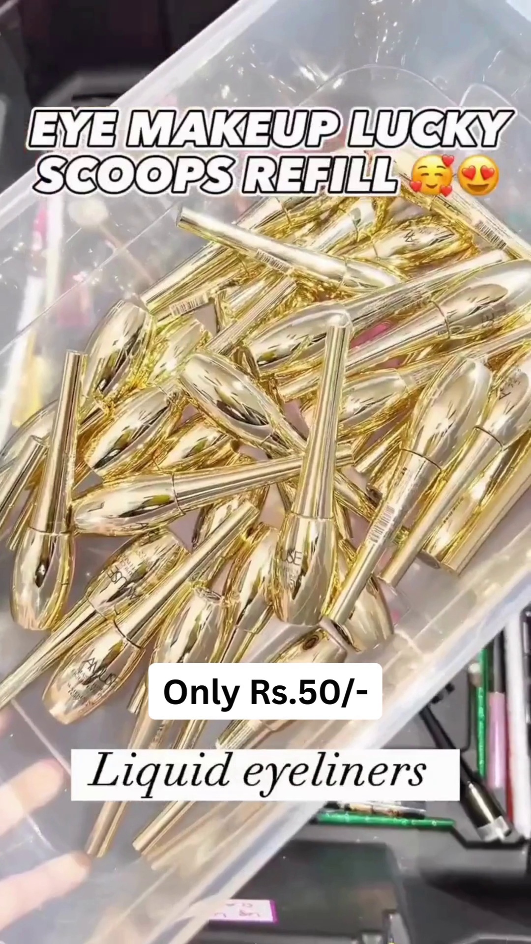 Affordable Eye and Face Makeup Collection Featuring Brown Eyeliner Pencils with Brush, Sweets-Themed Blush Compacts, and Luxurious Gold Liquid Eyeliners for Effortless Beauty and Daily Glam Looks