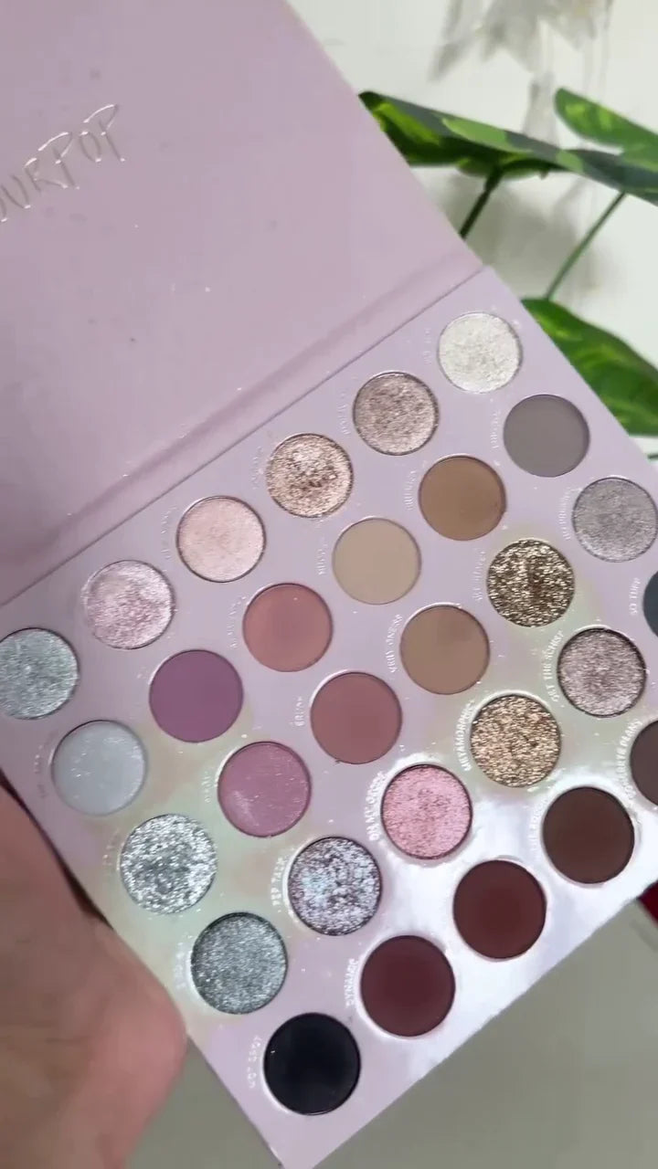 ColourPop Cool-Toned Lilac 30-Pan Eyeshadow Palette: Highly Pigmented Mattes, Silvery Metallics, and Iridescent Glitters for Everyday and Glam Mauve Looks