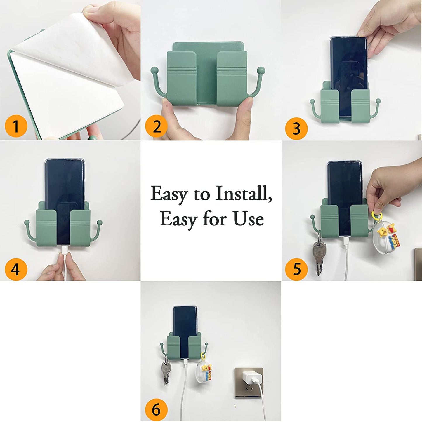 1 Pc Wallmount Mobile Stand With Hook Design used in all kinds of places including household and many more as a hanging support for and stuffs purposes.