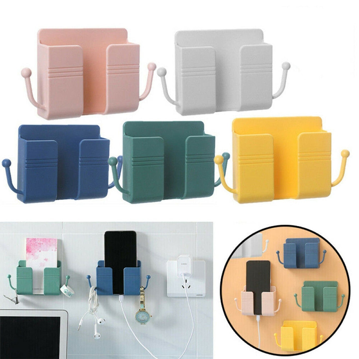 1 Pc Wallmount Mobile Stand With Hook Design used in all kinds of places including household and many more as a hanging support for and stuffs purposes.