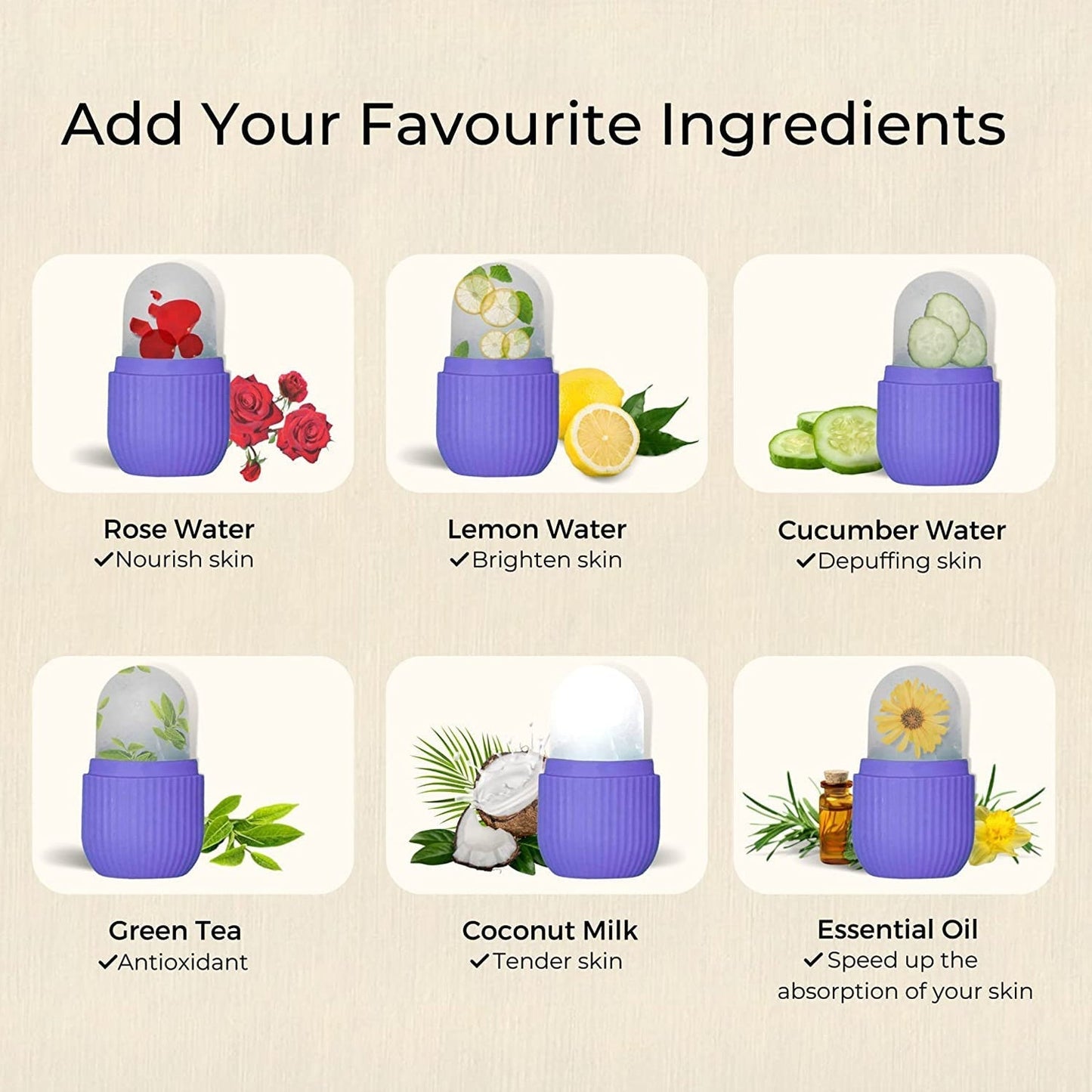 Beauty Ice Roller for Face & Eye Massager (Reusable, Loose)