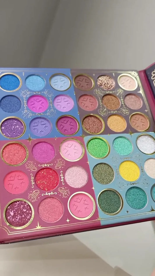 Four Kingdoms of Color Eyeshadow Palette: Multi-Section Collection featuring 48 Ultra-Pigmented Matte, Glitter, and Shimmer Shades in Bright, Neutral, and Bold Tones