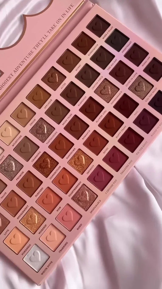 Biggest Adventure 48-Pan Eyeshadow Palette: Essential Bridal and Romantic Matte and Shimmer Collection with Rich Browns, Berries, and Neutral Tones