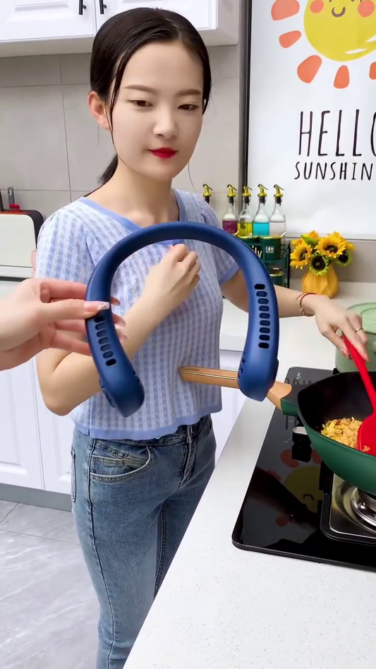 Portable Hands-Free Neck Fan with Dual Adjustable Air Outlets – USB Rechargeable Wearable Cooling Device for Personal Use, Ideal for Cooking, Outdoor Activities, Office, and Summer Travel