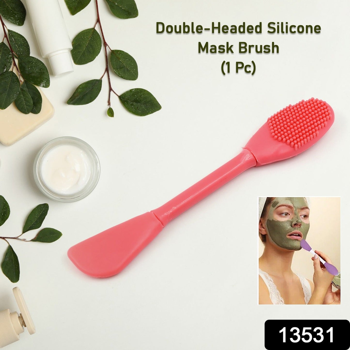 2-in-1 Silicone Mask Brush for Cleansing & Mud Mask Application