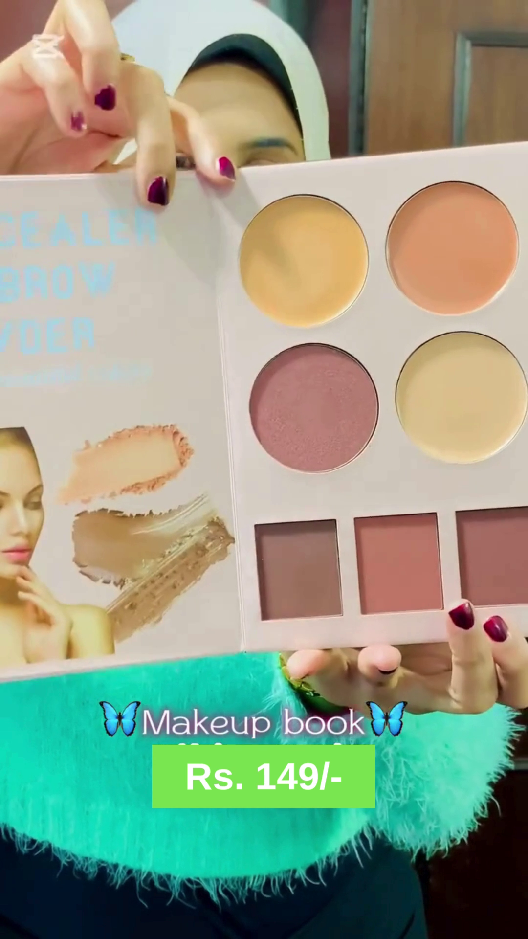 All-in-One Multi-Purpose Makeup Book Featuring Eyeshadows, Highlighters, Concealers, and Brow Powders for a Complete Beauty Look