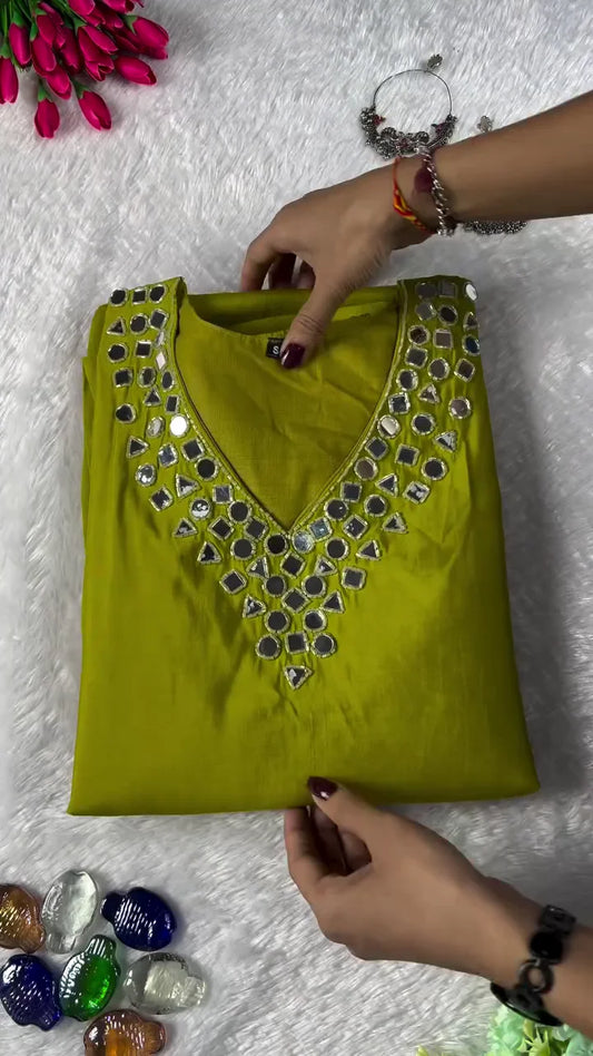 Green Pair: A Fresh Blend of Elegant Coordination, Comfortable Fabric, and Timeless Ethnic Style