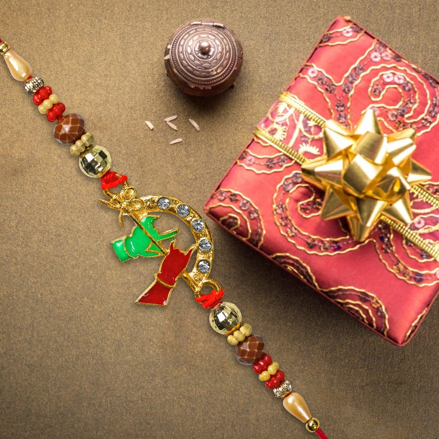 Krishna Basoori Design Rakhi