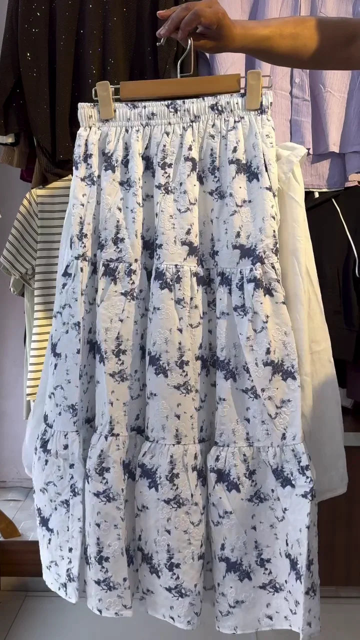 Stylish Skirt and White Top Set for Women/Girls – Comfortable Fabric, Trendy Look & Perfect for Party, Casual, and Festive Wear