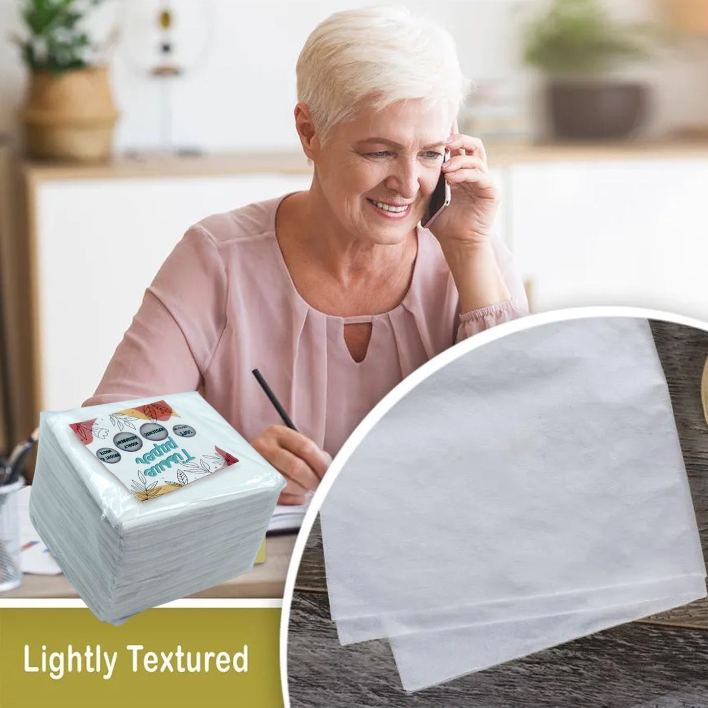 Tissue Paper For Wiping And Cleaning Purposes Of Types Of Things (100 Pcs Set Approx)