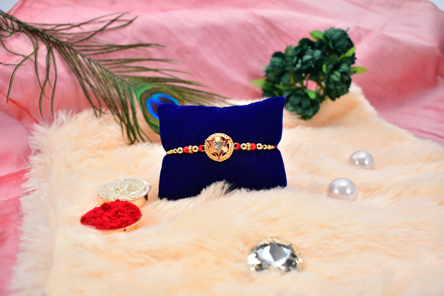 Traditional Gold-Plated Round Rakhi