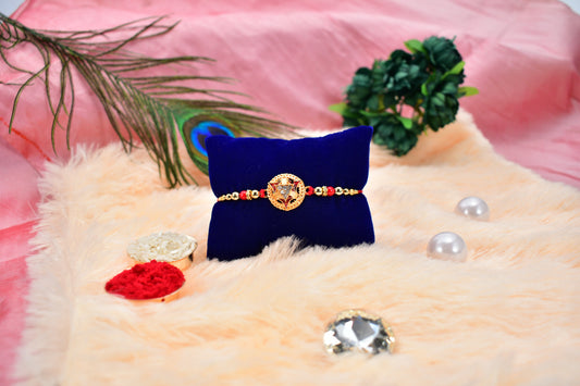 Traditional Gold-Plated Round Rakhi