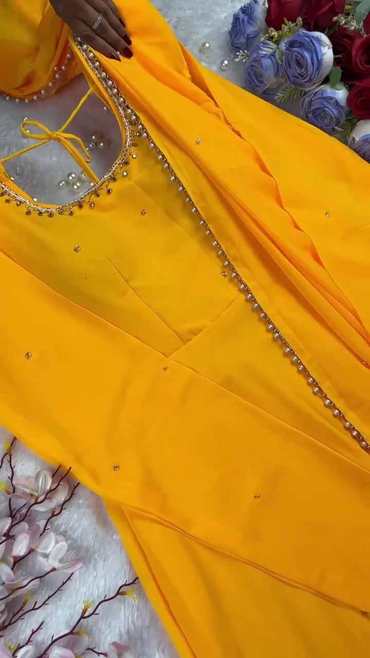 Yellow Anarkali: A Bright Blend of Festive Grace, Elegant Flare, and Timeless Ethnic Charm